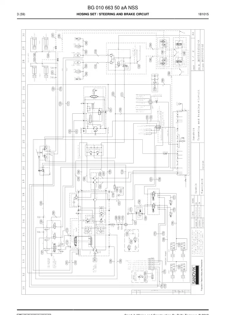 BG01066350a BG 010 663 50a Hosing Set - Sandvik Technical Drawing