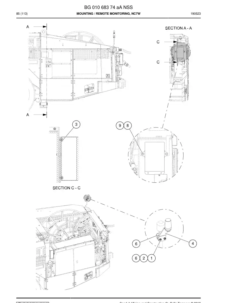 BG01068374a BG 010 683 74a MONTAGEM - Sandvik Technical Drawing