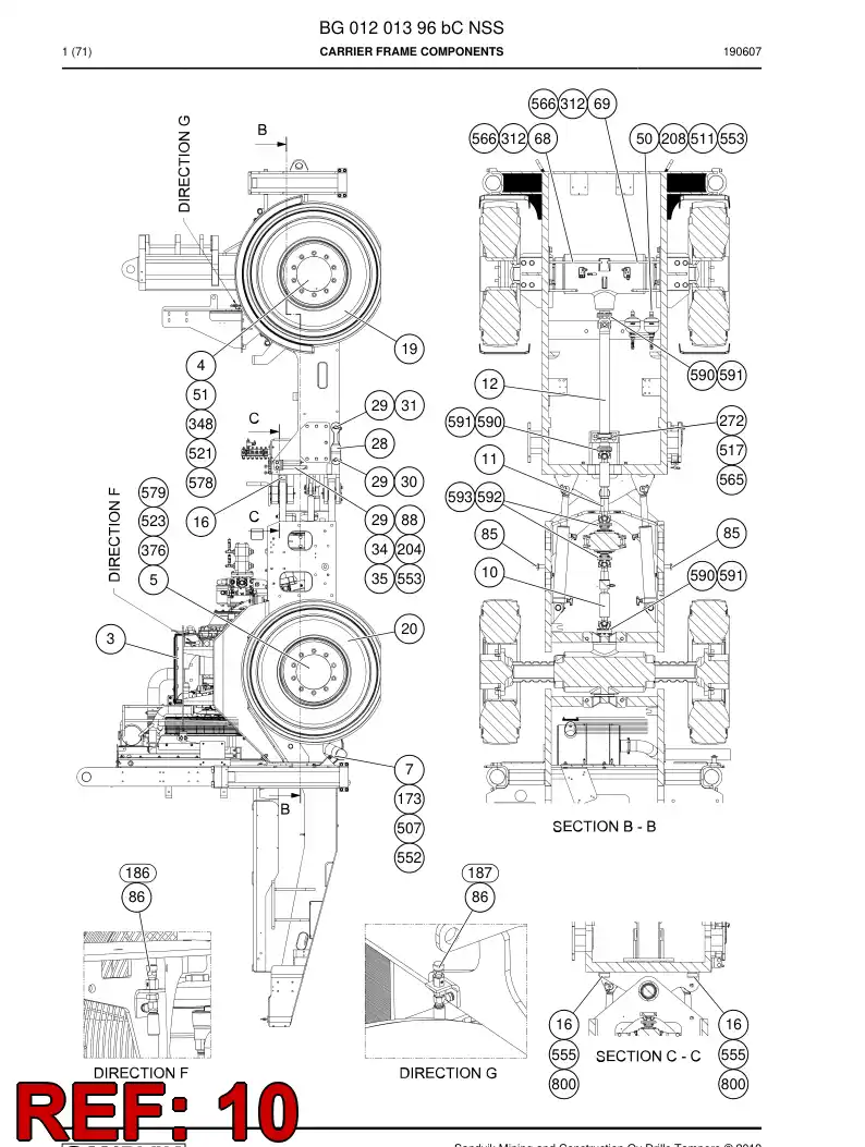 BG01070282c BG 010 702 82c Driveshaft, Single SEAL, Variable Length - Sandvik Technical Drawing