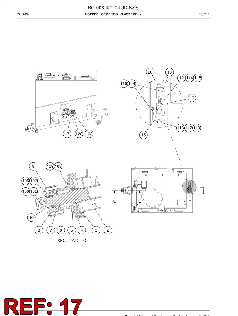 BG01071164a BG 010 711 64a Jolter - Sandvik Technical Drawing