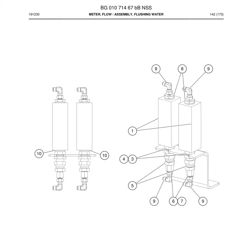 BG01071467b BG 010 714 67b Meter, flow - Sandvik Technical Drawing
