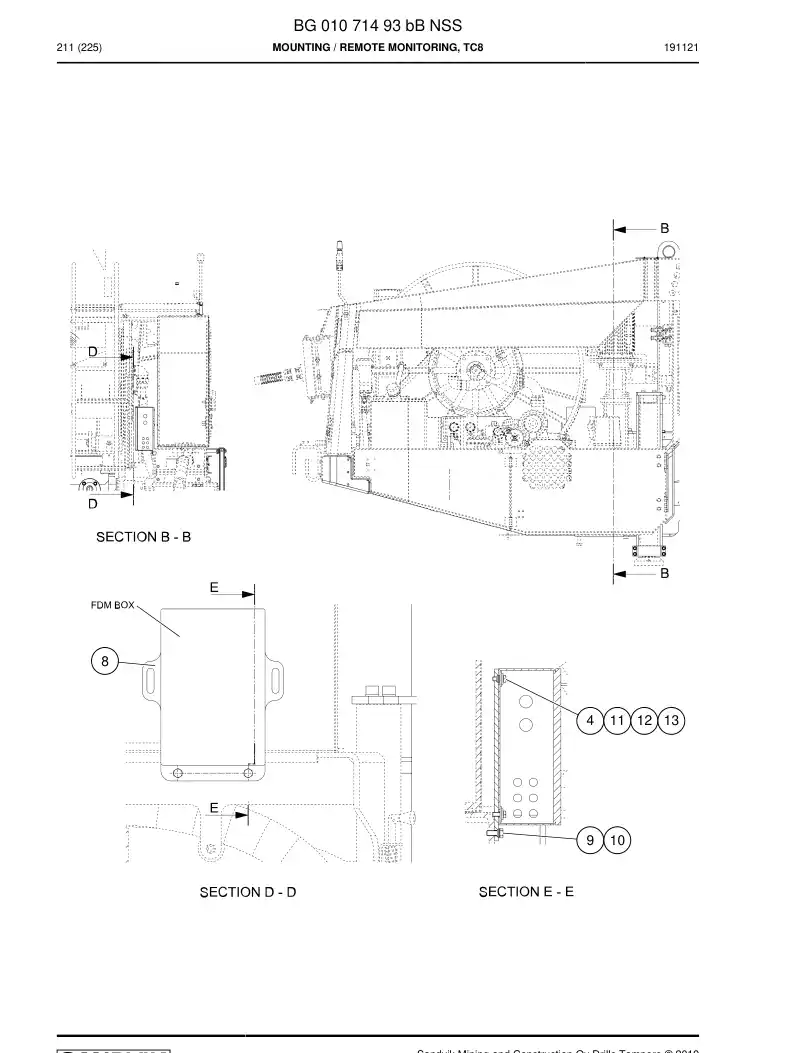 BG01071493b BG 010 714 93b Mounting - Sandvik Technical Drawing