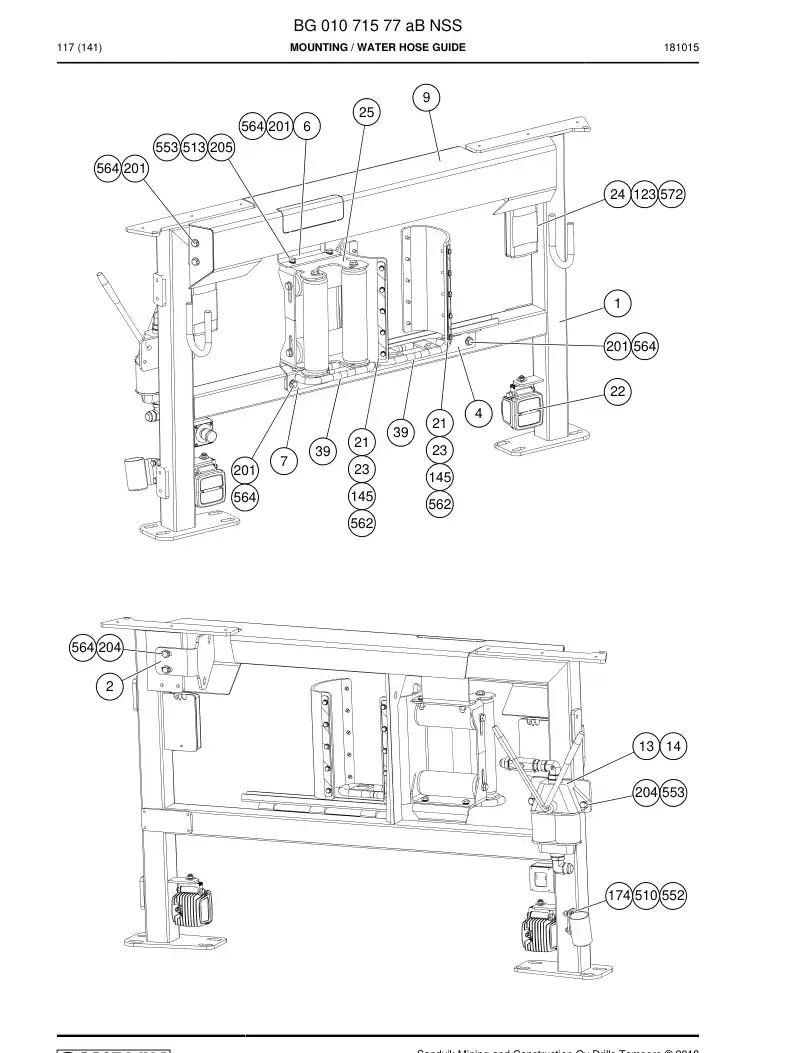 BG01071577a BG 010 715 77a Mounting - Sandvik Technical Drawing