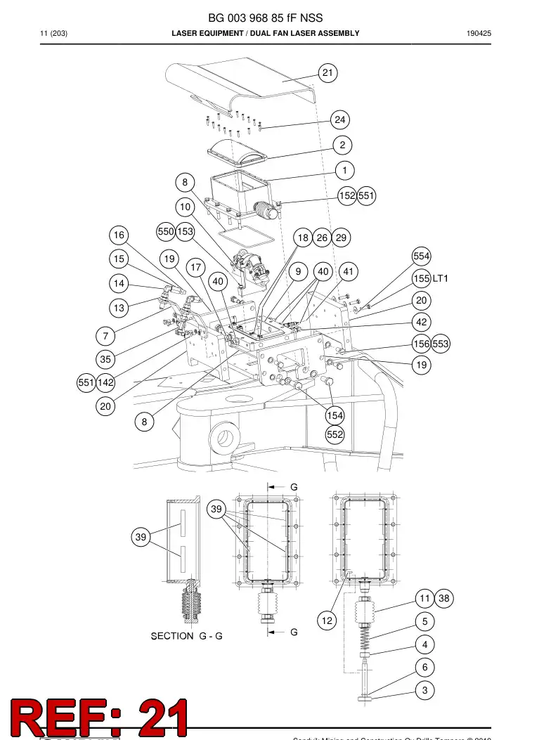 BG01074535a BG 010 745 35a Rubber - Sandvik Technical Drawing