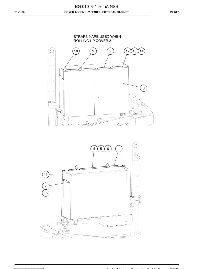BG01075176a BG 010 751 76a Cover Assembly - Sandvik Technical Drawing