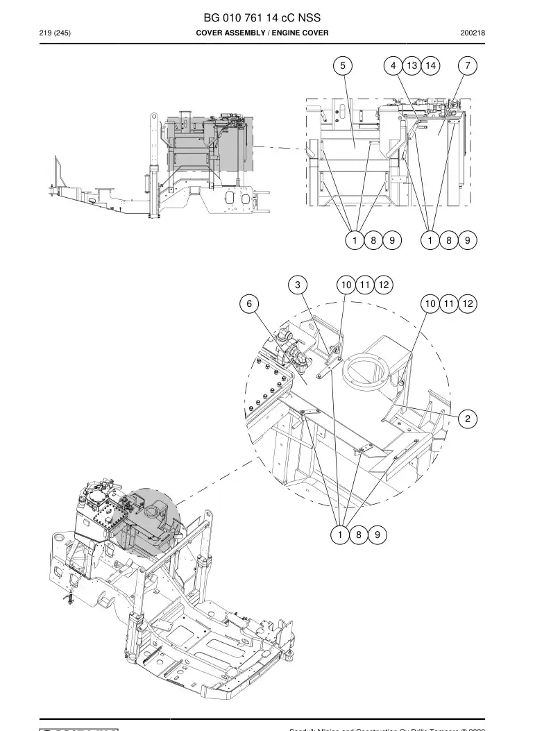BG01076114b BG 010 761 14b Cover Assembly - Sandvik Technical Drawing