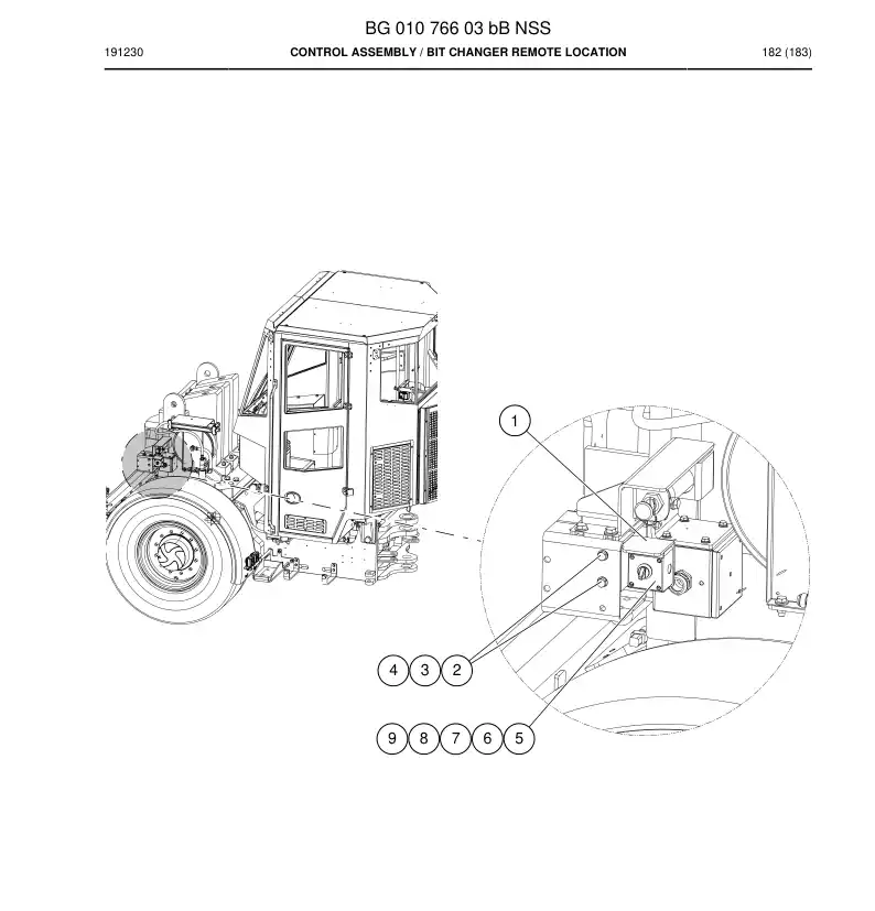 BG01076603b BG 010 766 03b Control Assembly - Sandvik Technical Drawing