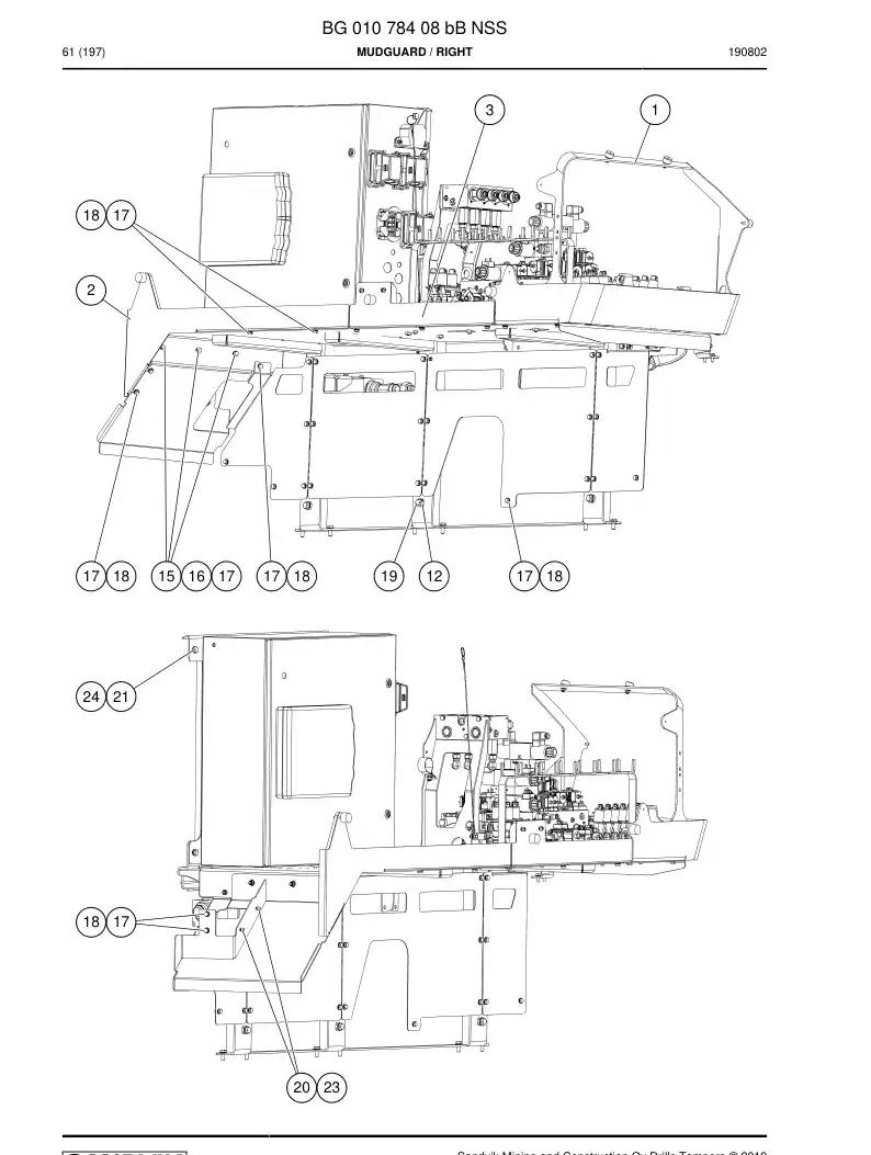 BG01078408b BG 010 784 08b Mudguard - Sandvik Technical Drawing