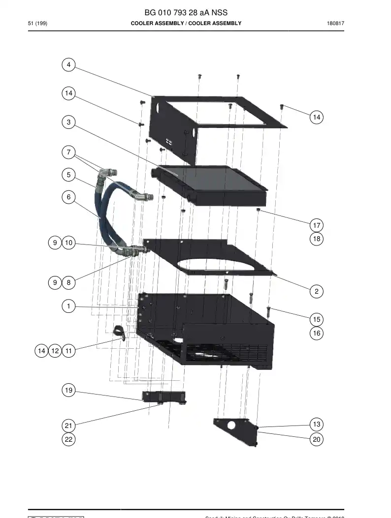 BG01079328a BG 010 793 28a ASSEMBLY DO RESFRIADOR - Sandvik Technical Drawing