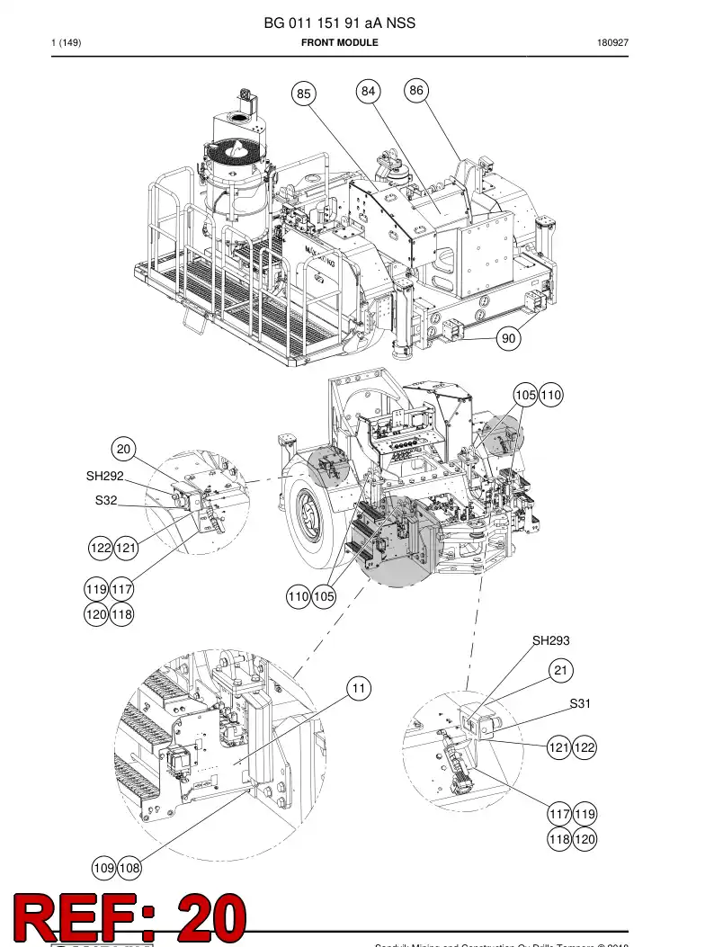 BG01079663a BG 010 796 63a Bracket - Sandvik Technical Drawing