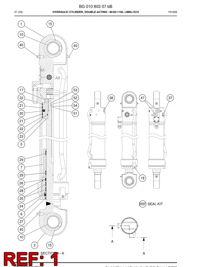 BG01080308b BG 010 803 08b Tube, Cylinder - Sandvik Technical Drawing