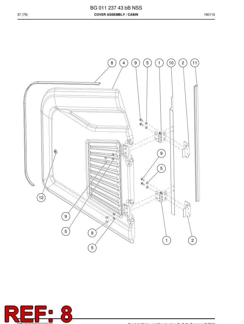 BG01081024a BG 010 810 24a Seal, Rubber - Sandvik Technical Drawing