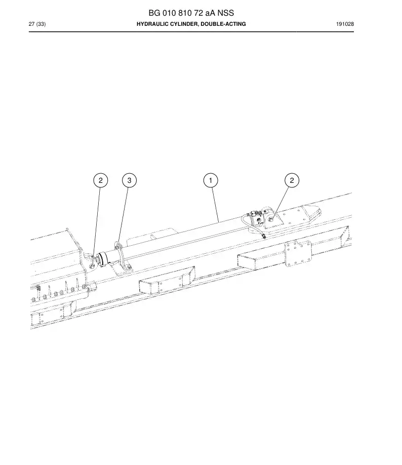 BG01081072a BG 010 810 72a Hydraulic Cylinder, Double-acting - Sandvik Technical Drawing