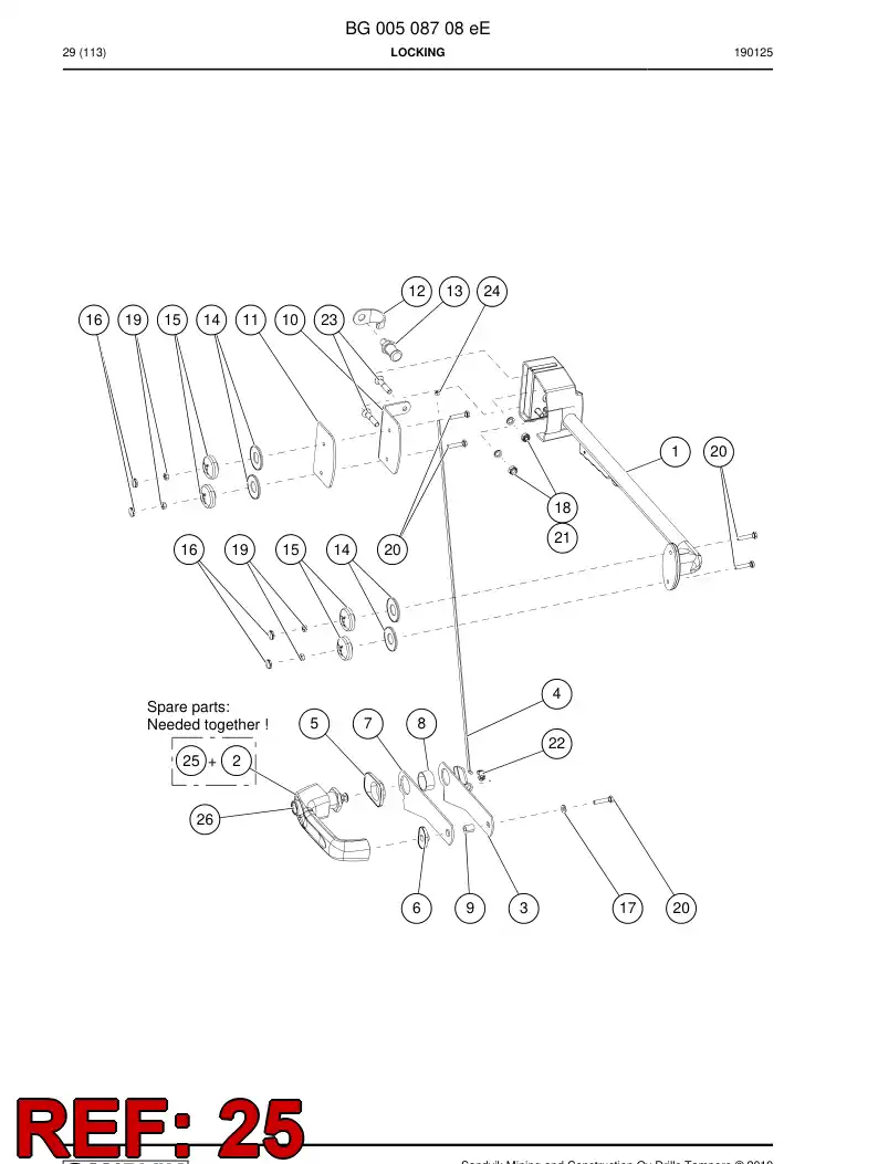 BG01081137a BG 010 811 37a Cylinder, Key - Sandvik Technical Drawing