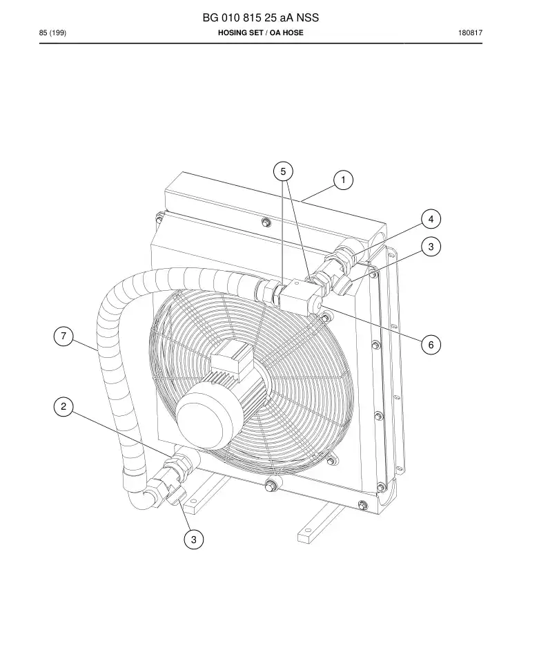 BG01081525a BG 010 815 25a Hosing Set - Sandvik Technical Drawing