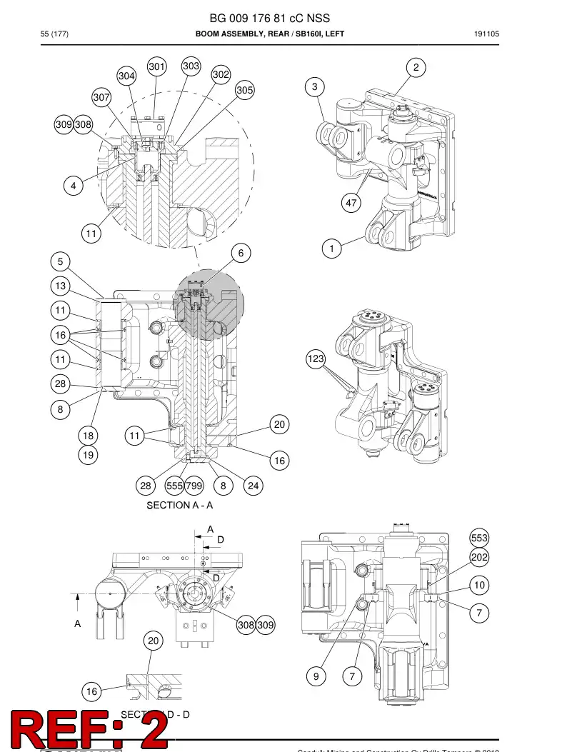 BG01081775b BG 010 817 75b Plate, Mounting - Sandvik Technical Drawing
