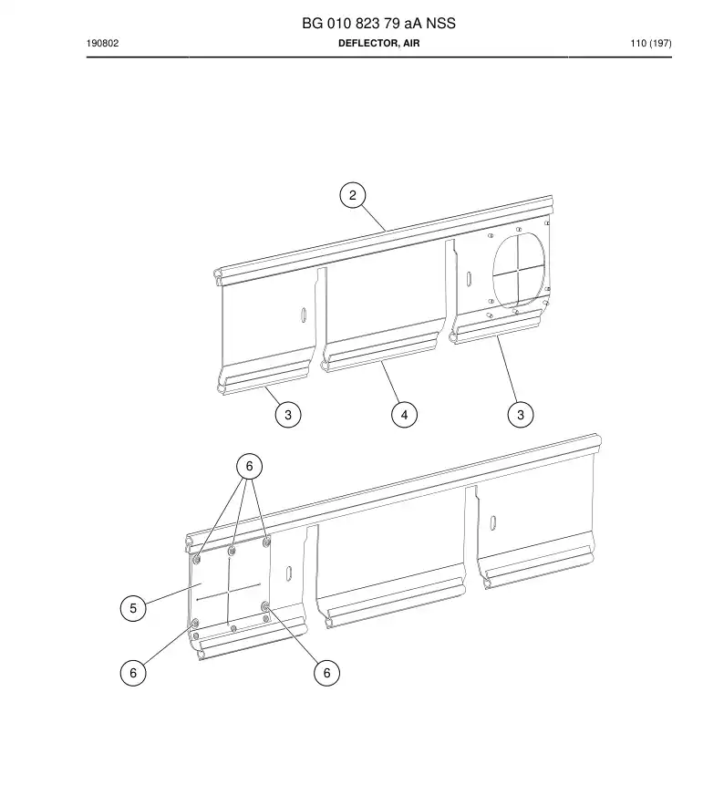 BG01082379a BG 010 823 79a Deflector, Air - Sandvik Technical Drawing