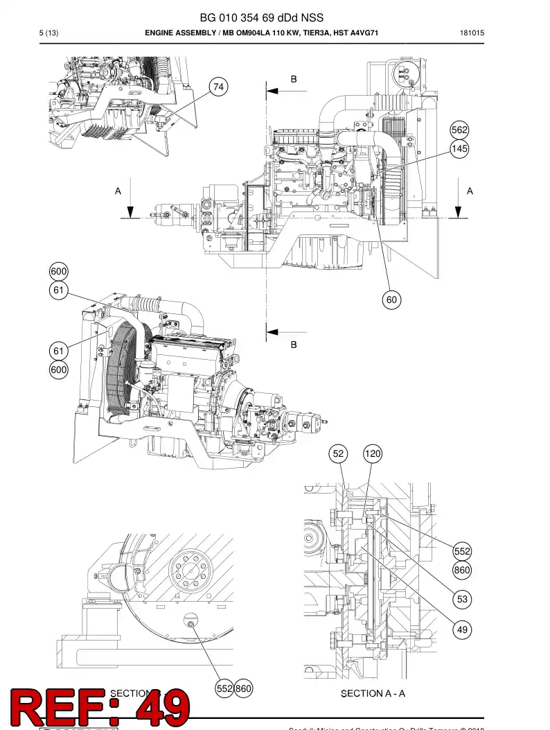 BG01083026b BG 010 830 26b Coupling, Flange, Flexible - Sandvik Technical Drawing