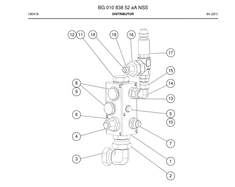 BG01083852a BG 010 838 52a Distributor - Sandvik Technical Drawing