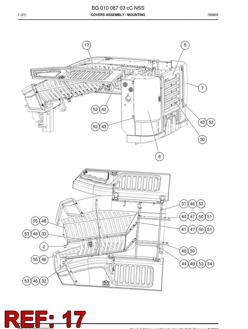 BG01084620a BG 010 846 20a Plate, Cover - Sandvik Technical Drawing