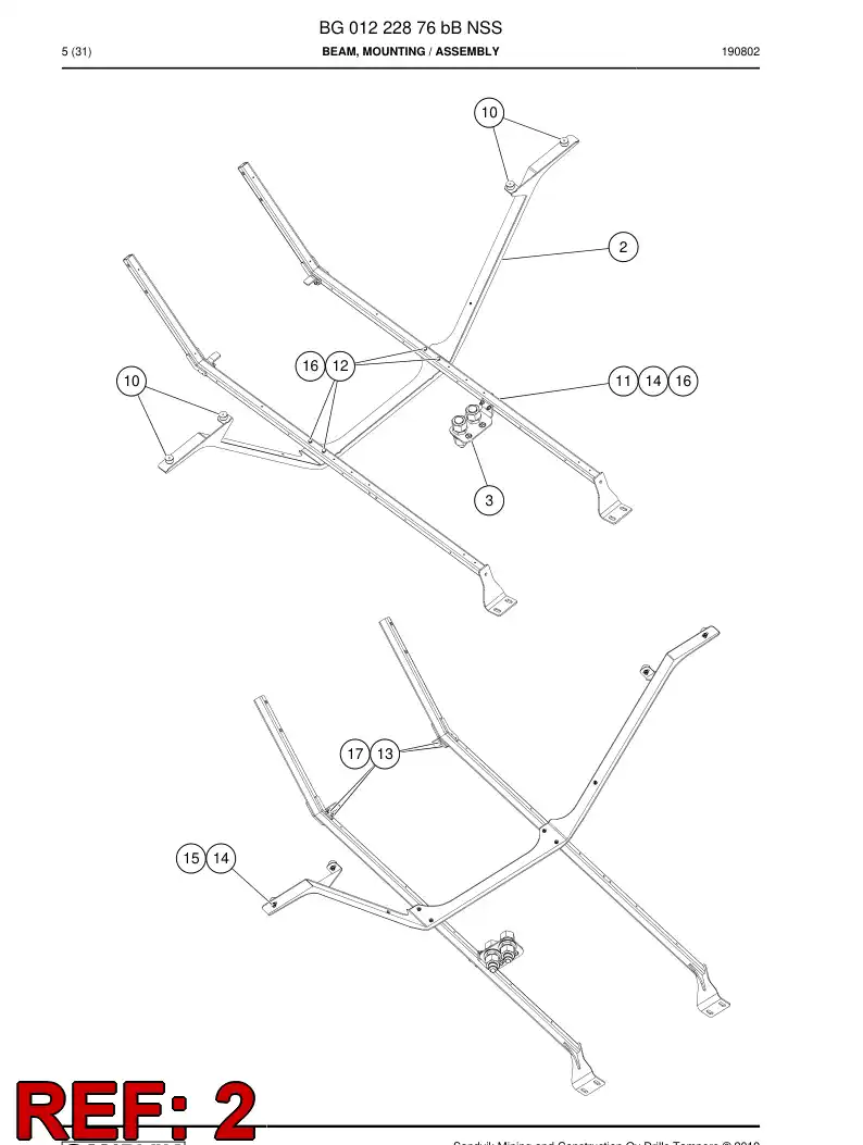 BG01084623b BG 010 846 23b Support - Sandvik Technical Drawing