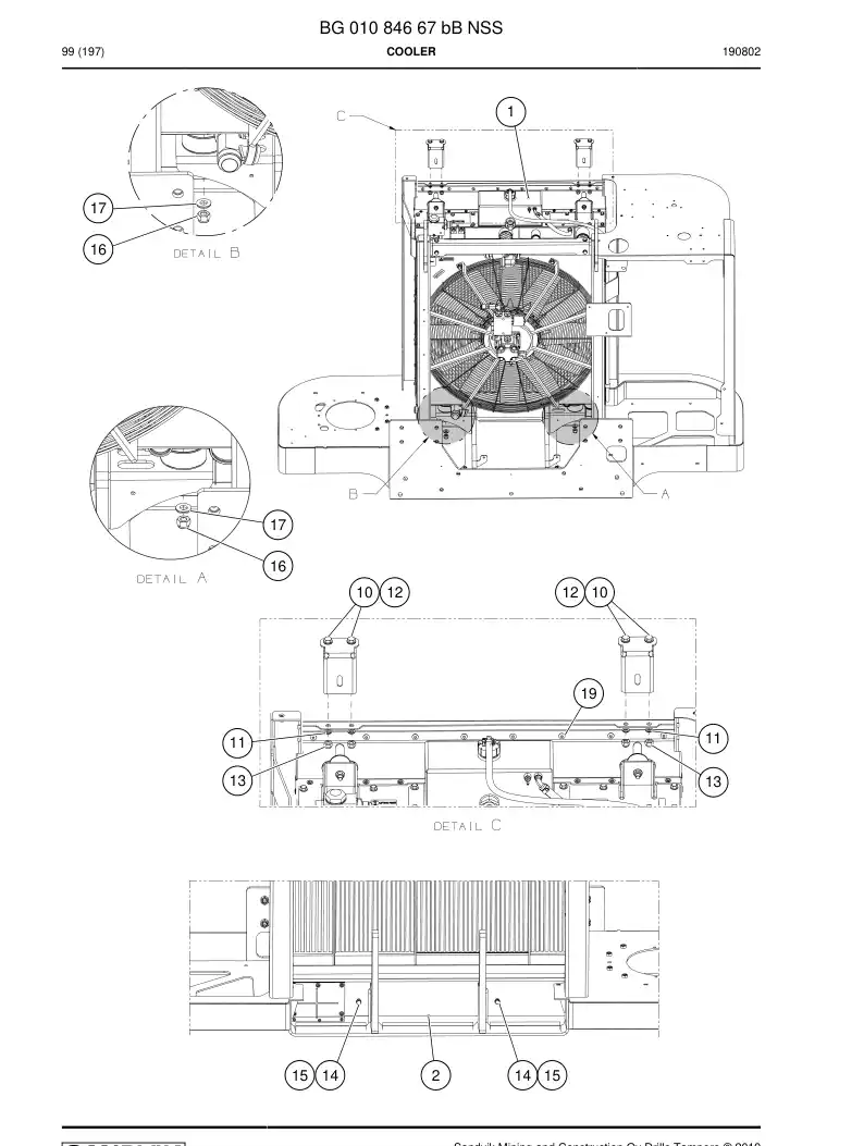 BG01084667b BG 010 846 67b Cooler - Sandvik Technical Drawing