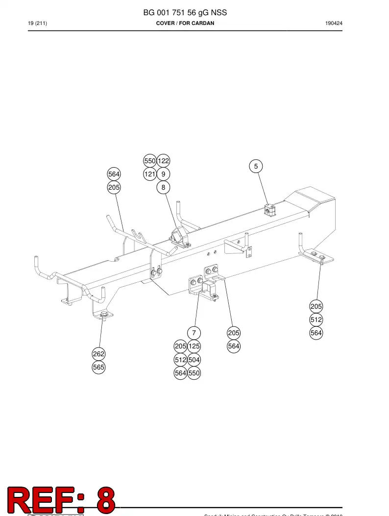 BG01086096a BG 010 860 96a Bracket - Sandvik Technical Drawing