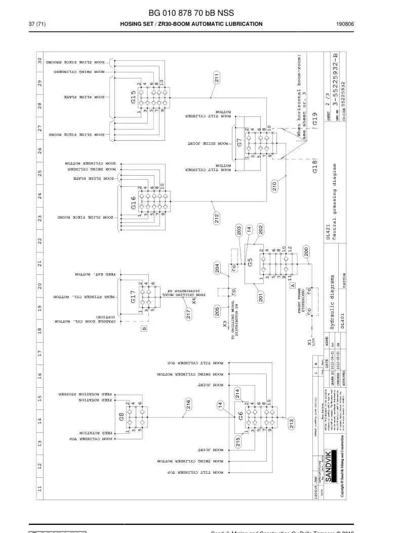 BG01087870b BG 010 878 70b Hosing Set - Sandvik Technical Drawing
