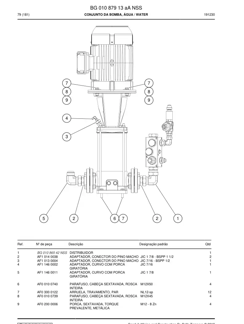 BG01087913a BG 010 879 13a ASSEMBLY DA PUMP, GUIDE - Sandvik Technical Drawing
