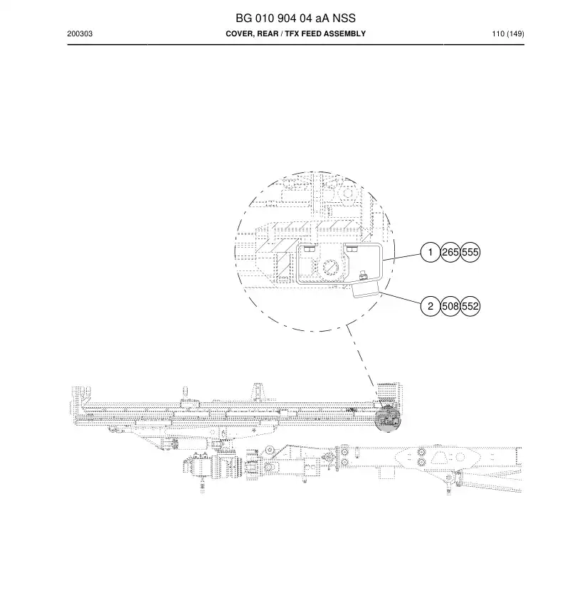BG01090404a BG 010 904 04a Cover, Rear - Sandvik Technical Drawing