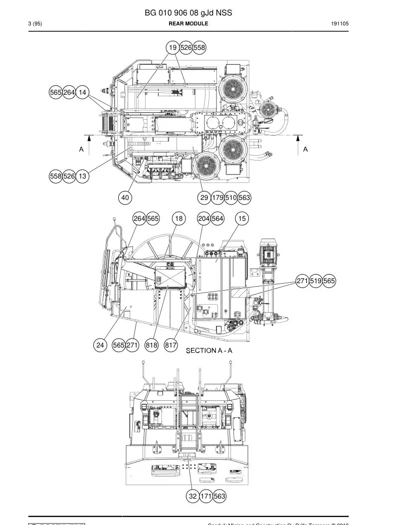 BG01090608g BG 010 906 08g Rear module - Sandvik Technical Drawing