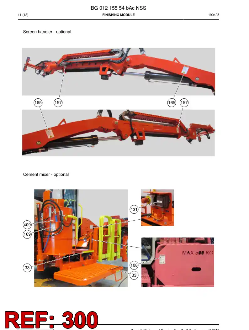 BG01090934b BG 010 909 34b Decal set - Sandvik Technical Drawing