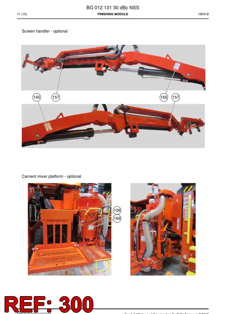 BG01090939b BG 010 909 39b Decal set - Sandvik Technical Drawing