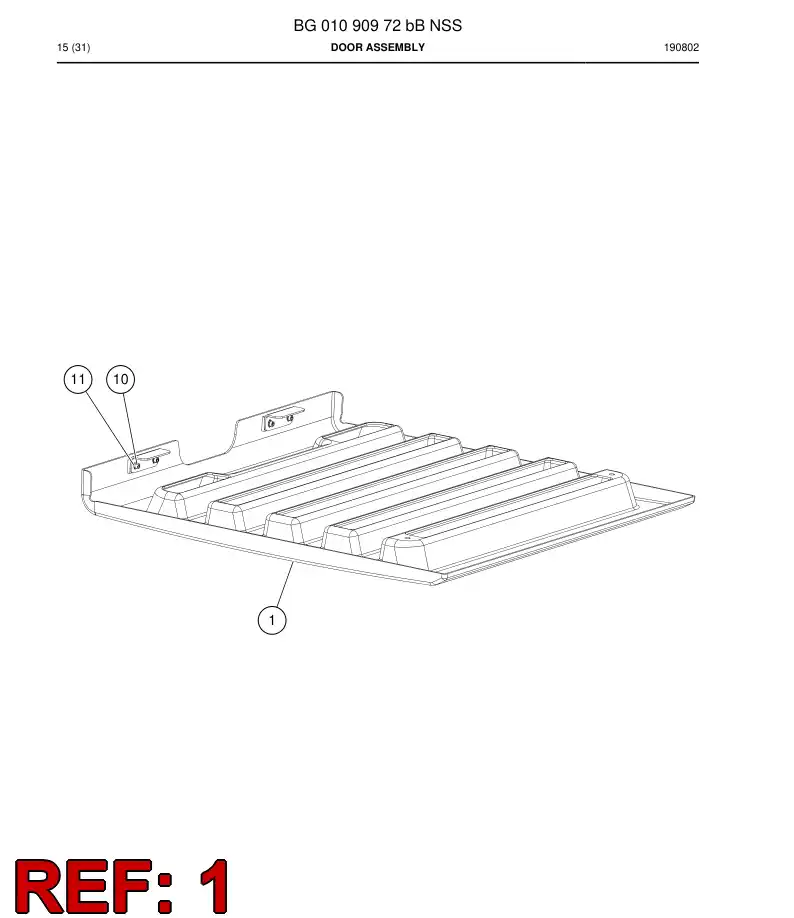 BG01090971b BG 010 909 71b Door - Sandvik Technical Drawing