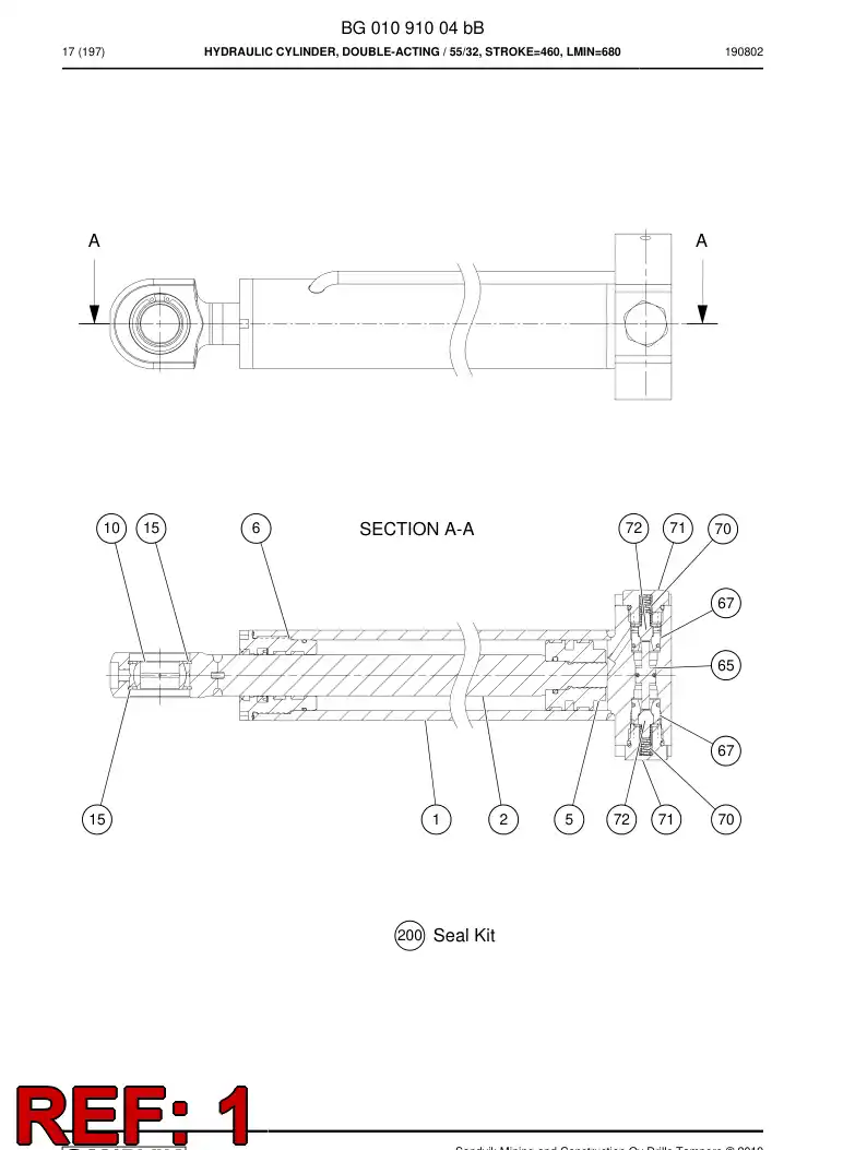BG01091153a BG 010 911 53a Cylinder Tube Welding - Sandvik Technical Drawing