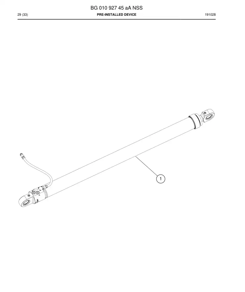 BG01092745a BG 010 927 45a Pre-Installed Device - Sandvik Technical Drawing