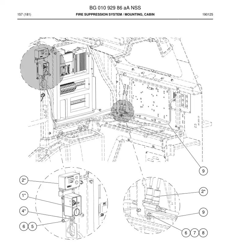 BG01092986a BG 010 929 86a Fire Suppression System - Sandvik Technical Drawing