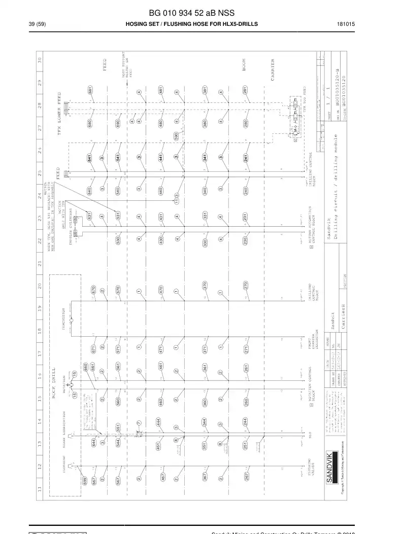 BG01093452a BG 010 934 52a Hosing Set - Sandvik Technical Drawing