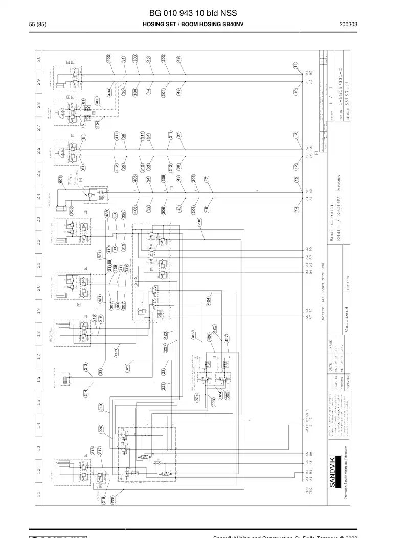 BG01094310b BG 010 943 10b Hosing Set - Sandvik Technical Drawing