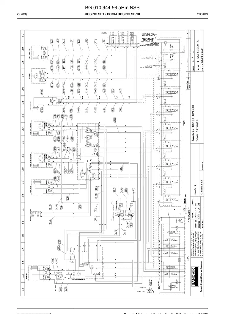 BG01094456a BG 010 944 56a Hosing Set - Sandvik Technical Drawing