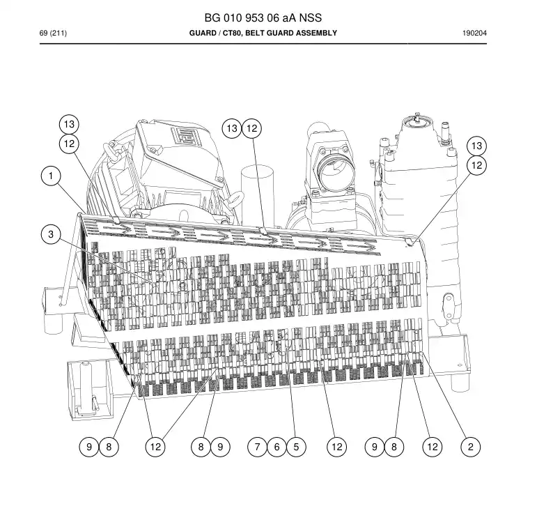 BG01095306a BG 010 953 06a Guard - Sandvik Technical Drawing