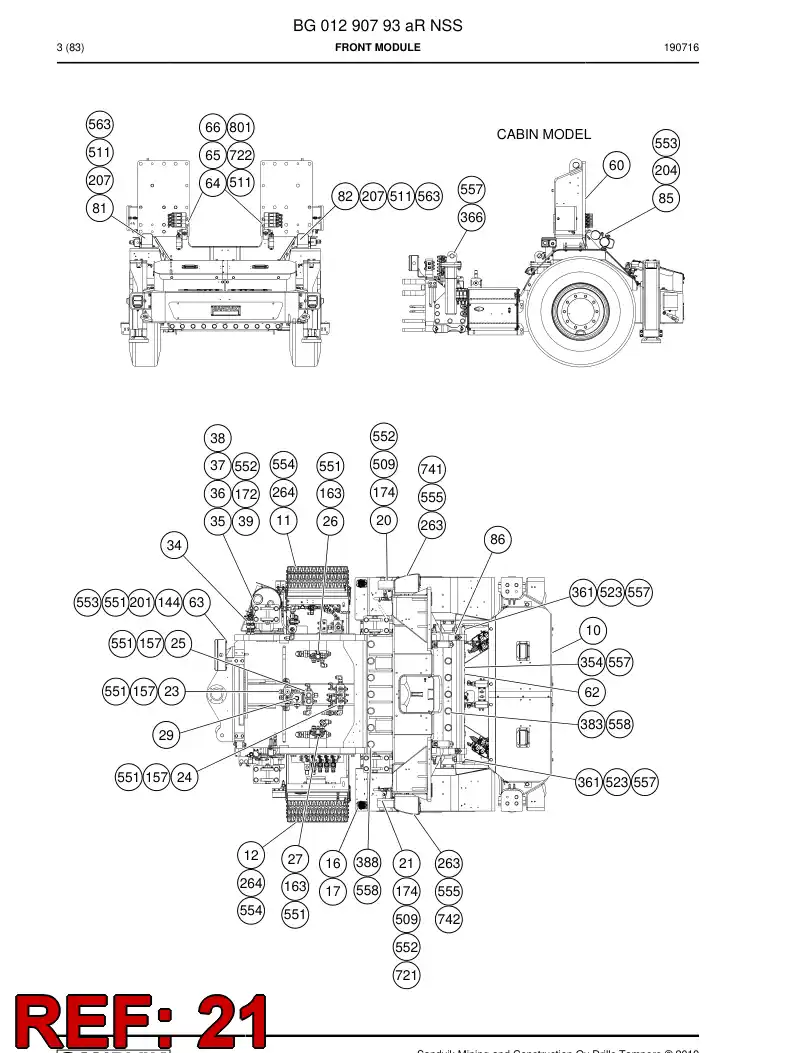 BG01096196a BG 010 961 96a Bracket - Sandvik Technical Drawing