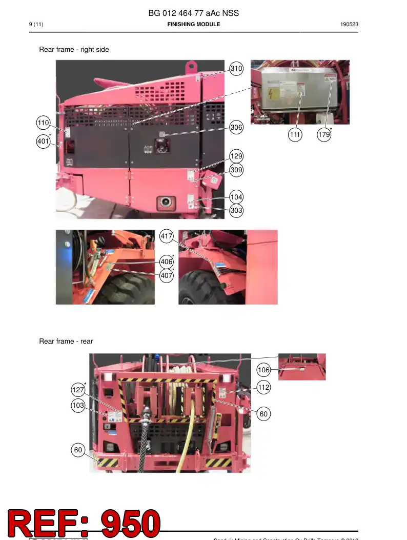 BG01097823c BG 010 978 23c Decal set - Sandvik Technical Drawing