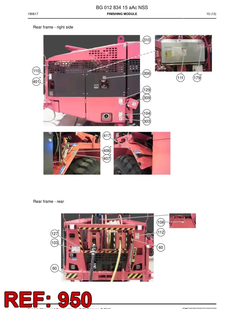 BG01097826c BG 010 978 26c Decal set - Sandvik Technical Drawing