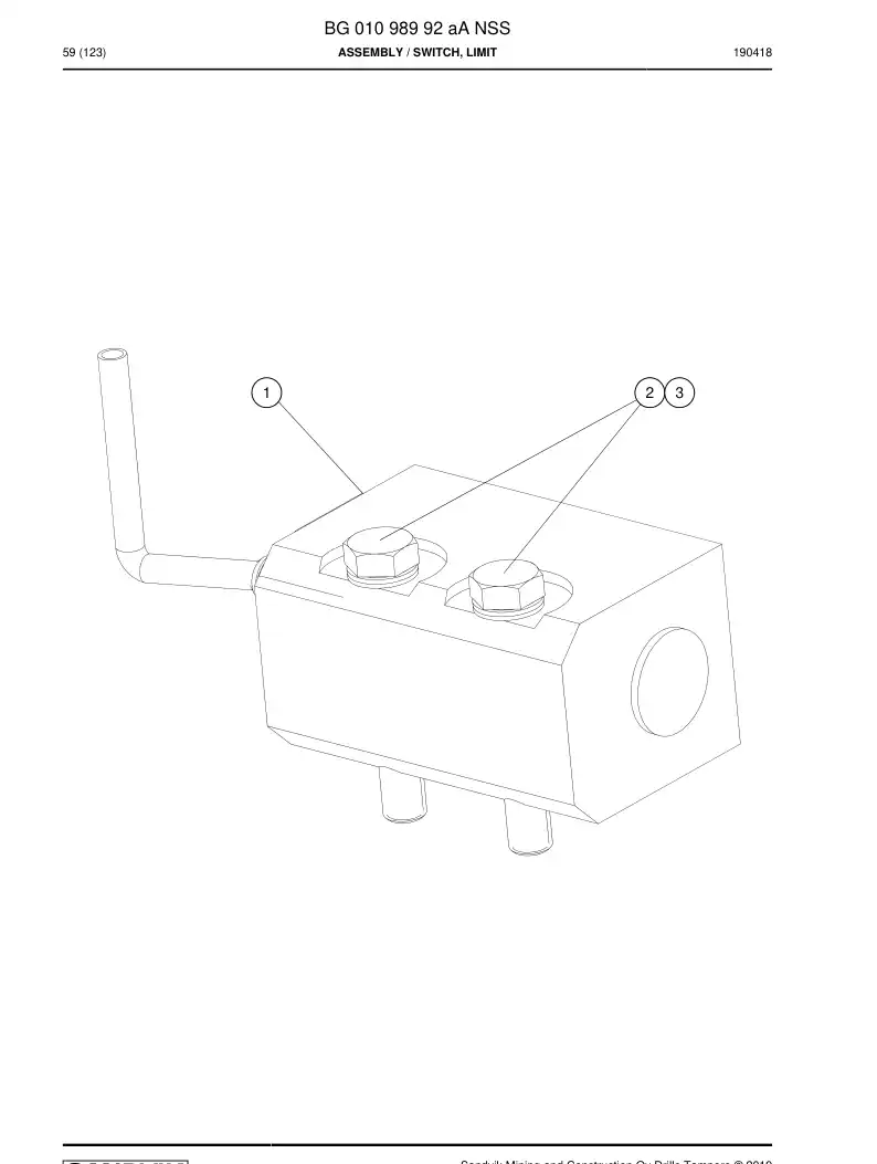 BG01098992a BG 010 989 92a Assembly - Sandvik Technical Drawing