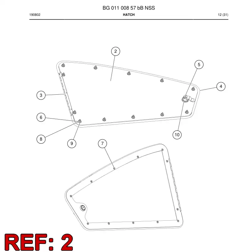 BG01100858b BG 011 008 58b Hatch - Sandvik Technical Drawing