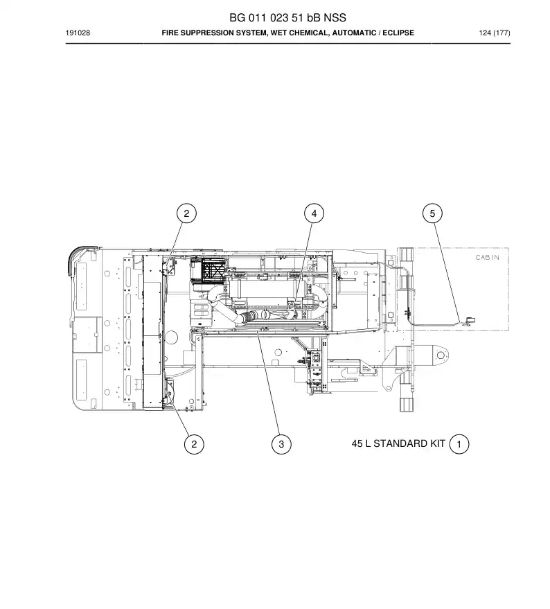BG01102351b BG 011 023 51b Fire Suppression System, Wet Chemical, Automatic - Sandvik Technical Drawing