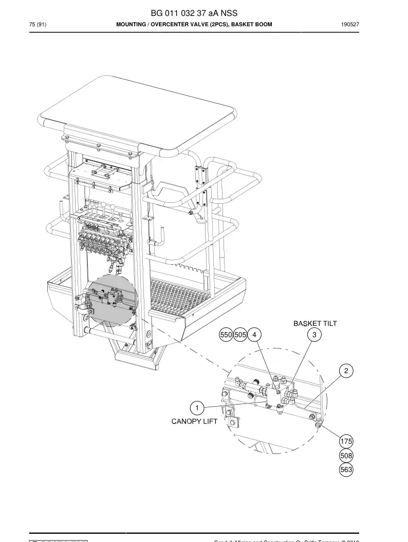 BG01103237a BG 011 032 37a Mounting - Sandvik Technical Drawing