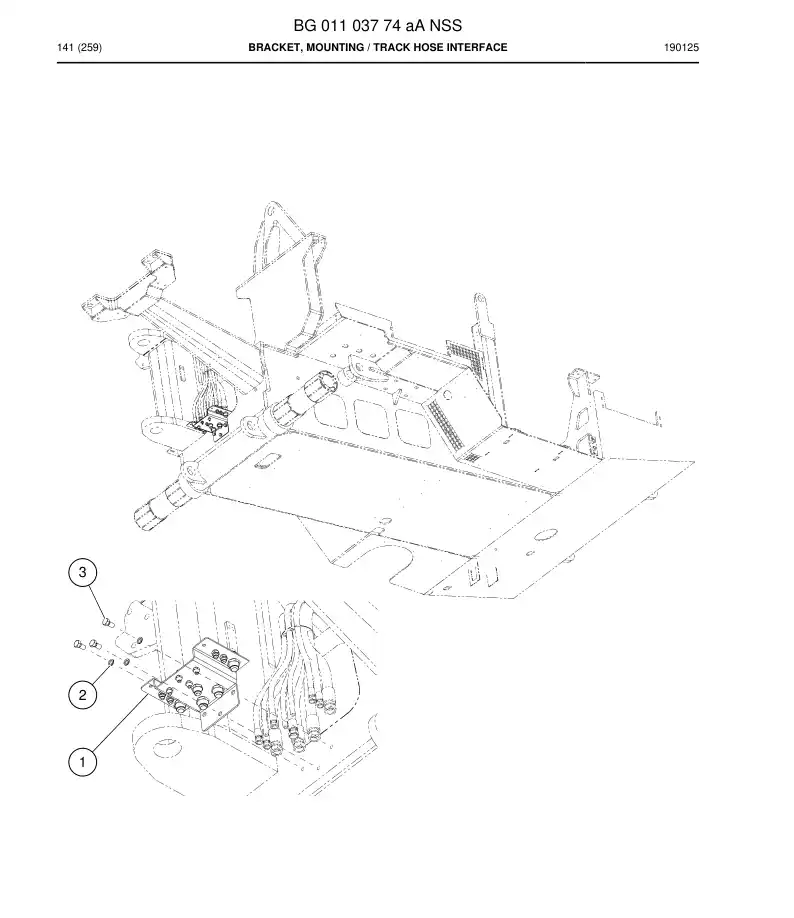 BG01103774a BG 011 037 74a Bracket, Mounting - Sandvik Technical Drawing