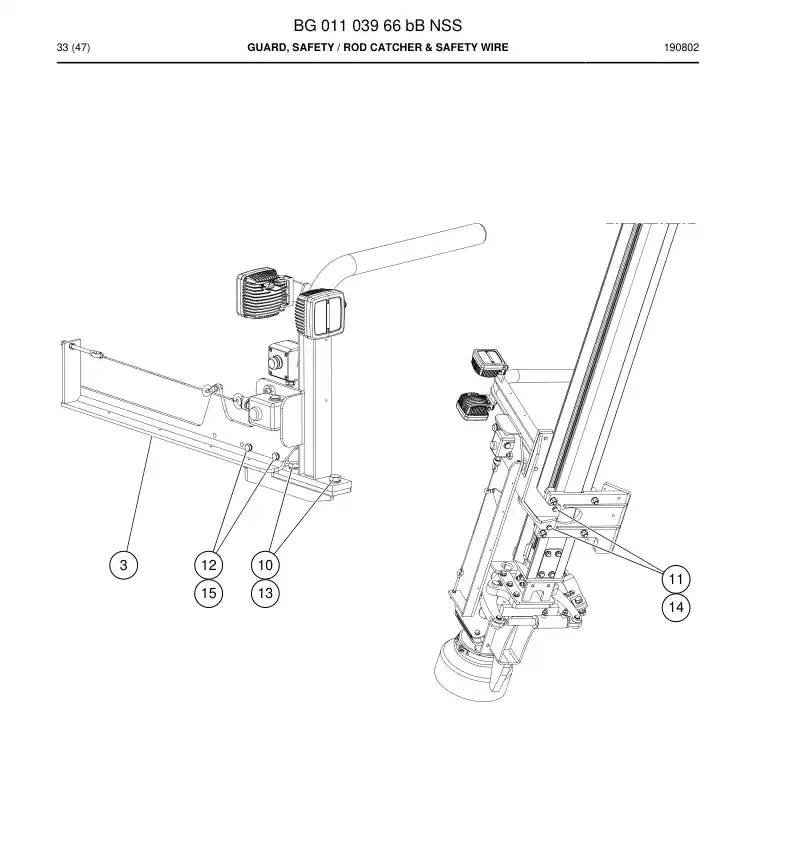 BG01103966b BG 011 039 66b Guard, Safety - Sandvik Technical Drawing